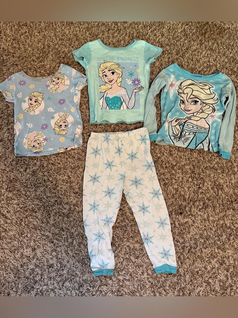 Lot of 3T Girls Disney Frozen Elsa Pajamas